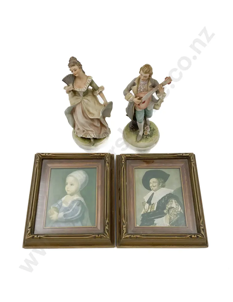 Two Small Vintage Prints Together With Two Gainsborough China Figures Image 1++