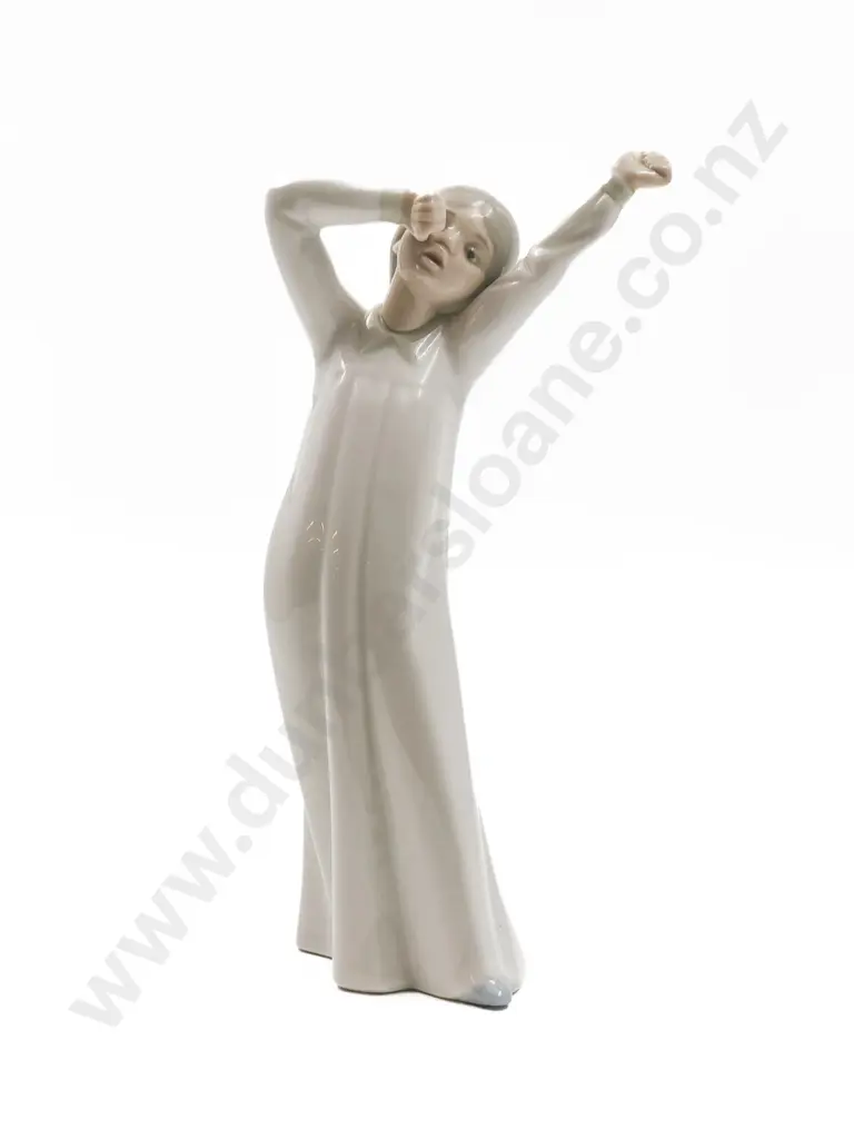 Spanish Ceramic Figure of Girl Yawning Image 1++
