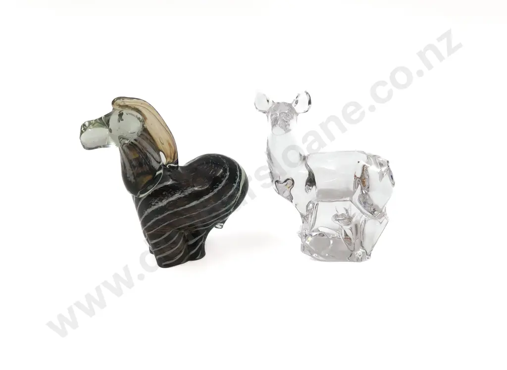 Two Art Glass Animal Ornaments Image 1++