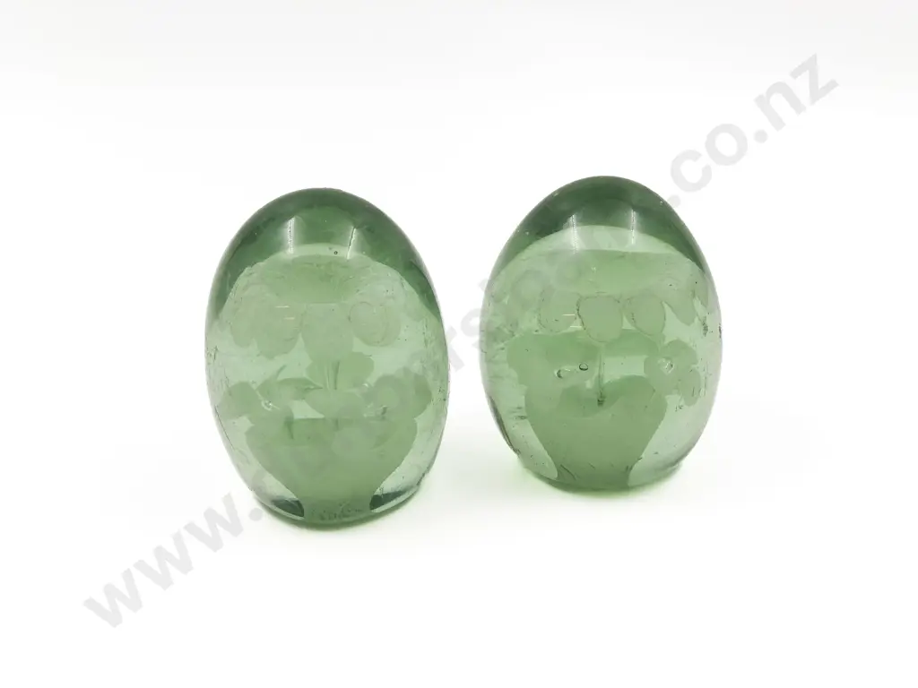 Two Victorian Stourbridge Glass Dumps Image 1++