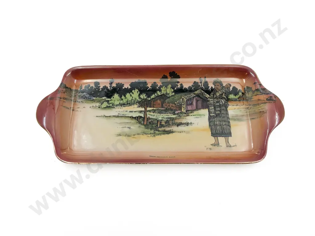 Grimwades "Maori Ware" Luster Dish "Maori Mother & Child" Image 1++
