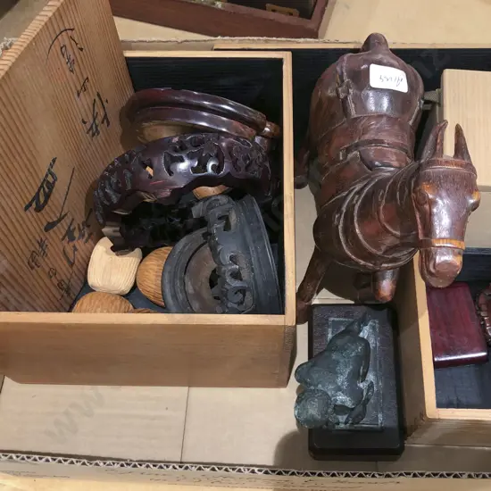 Box of Assorted Including Vase Stands