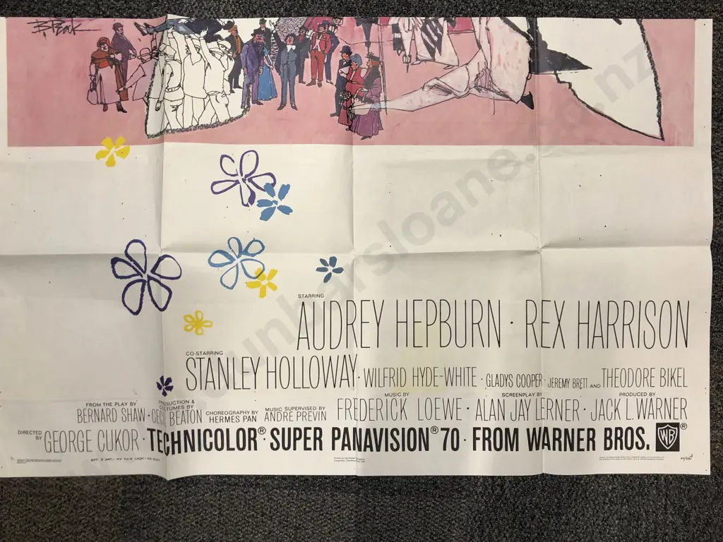 Vintage "My Fair Lady" Movie Poster on Paper (Two Sections) Image 1++