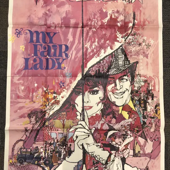 Vintage "My Fair Lady" Movie Poster on Paper (Two Sections)