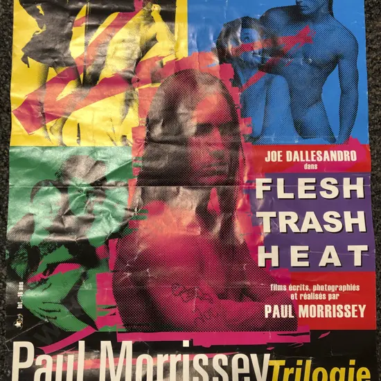 Vintage French "Andy Warhol Presente Paul Morrissey Trilogie" Poster