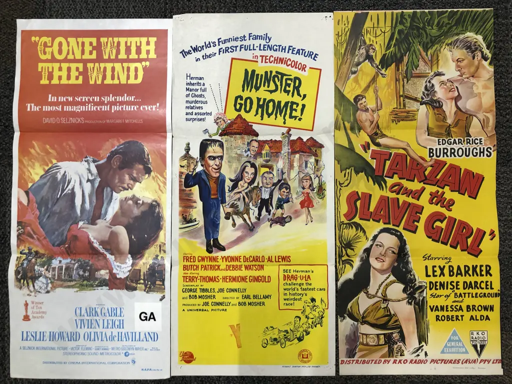 Three Vintage Movie Posters on Paper Image 1++