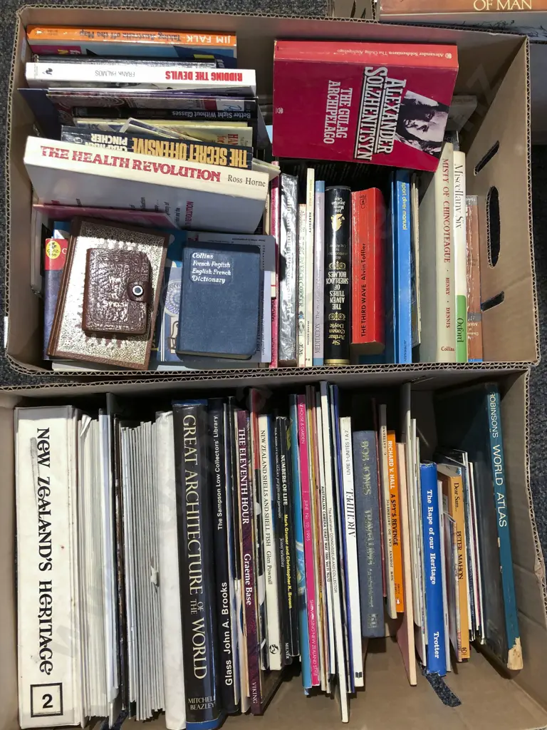 Two Boxes of Assorted Books Image 1++