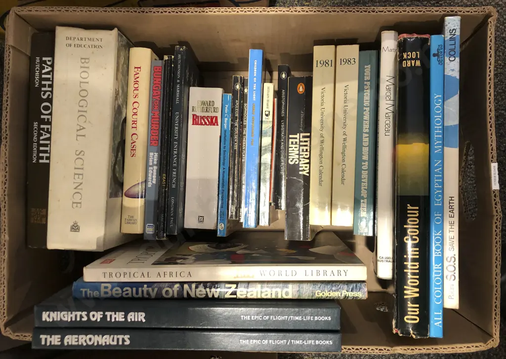 Box of Assorted Books Image 1++