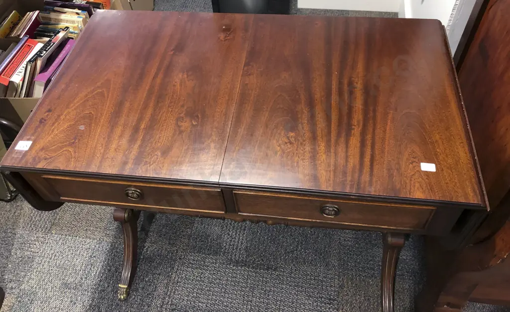 Two Drawer Drop Side Sofa Table Image 1++