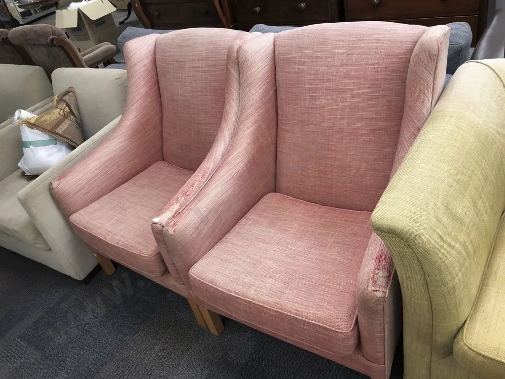 Pair of Upholstered Arm Chairs (Upholstered Faults) Image 1++