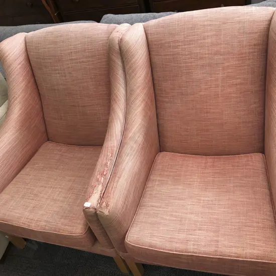 Pair of Upholstered Arm Chairs (Upholstered Faults)