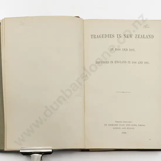 (-) Tragedies In New Zealand In 1861 And 1881
