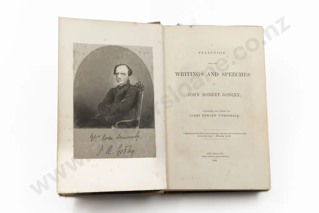 Fitzgerald James Edward - A Selection from the Writings And Speeches of John Robert Godley Image 1++