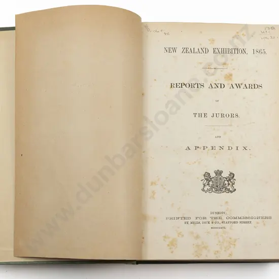 (-) New Zealand Exhibition 1865 Reports And Awards Of The Jurors. Printed For The Commissioners By Mills