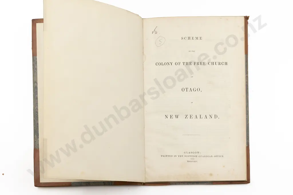 (-) Scheme Of The Colony Of The Church At Otago In New Zealand Image 1++
