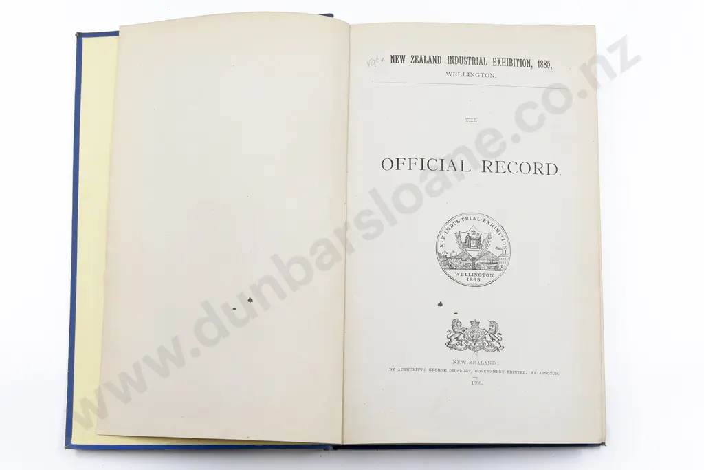 (-) The Official Record New Zealand Industrial Exhibition 1885 Wellington Image 1++