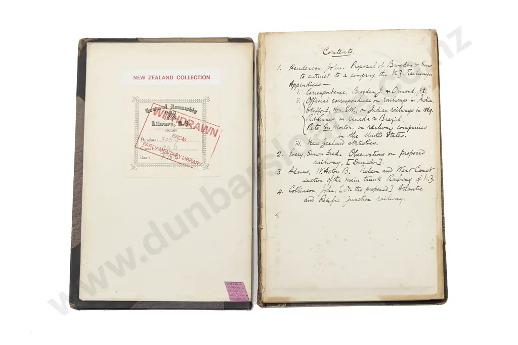 Bound Volume Of Four Late 19th Century NZ Railway Related Proposals & Reports Image 1++