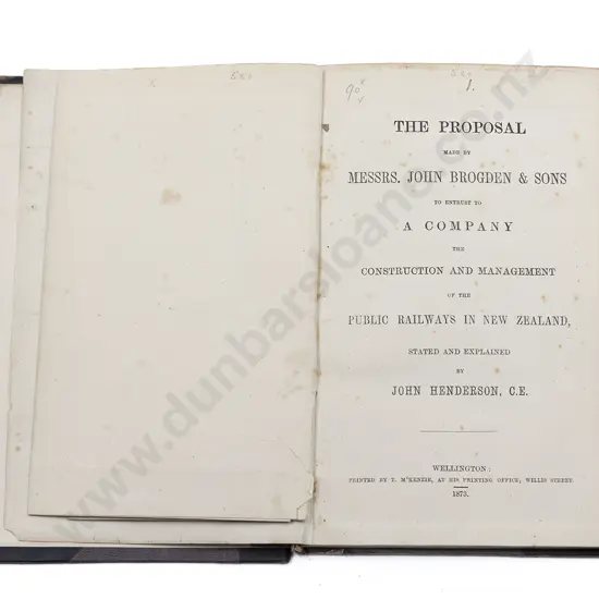 Bound Volume Of Four Late 19th Century NZ Railway Related Proposals & Reports