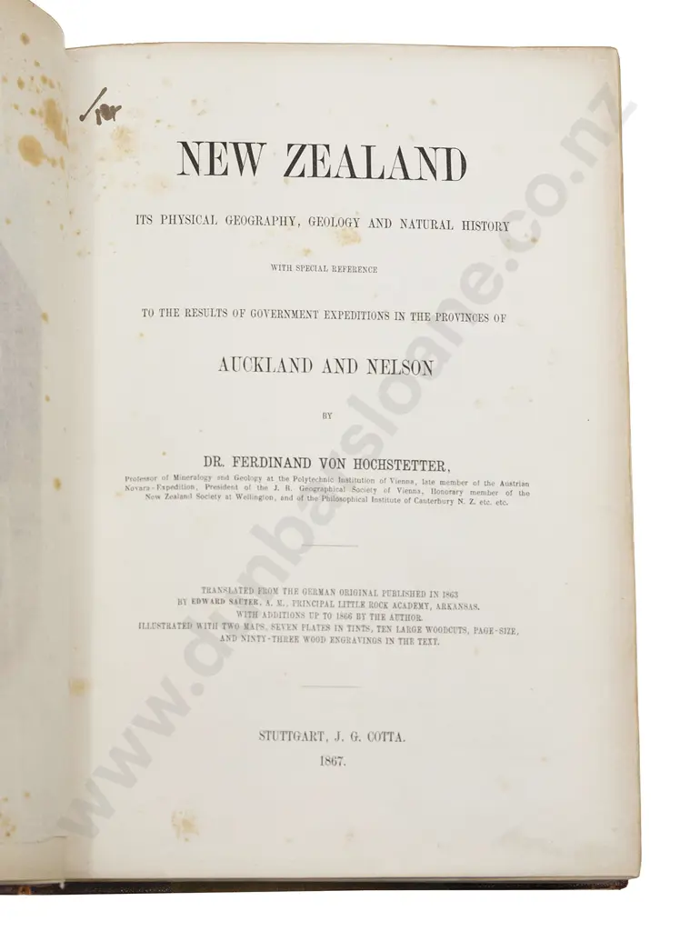 Hochstetter Dr Ferdinand von - New Zealand Image 1++