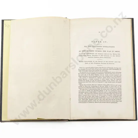 Mould Colonel - On The Engineer Operations Carried On In New Zealand During The War In 1860-61