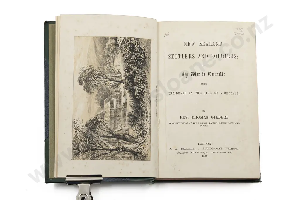 Gilbert Rev Thomas - New Zealand Settlers And Soldiers or The War in Taranaki Image 1++