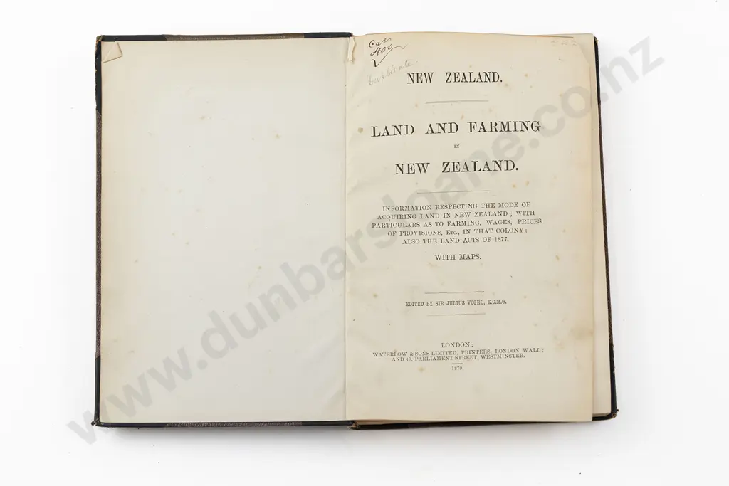 Vogel Sir Julius (Editor) - Land And Farming in New Zealand Image 1++