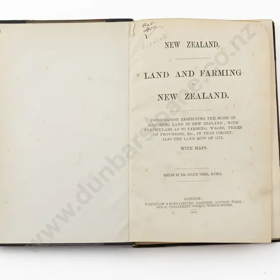 Vogel Sir Julius (Editor) - Land And Farming in New Zealand