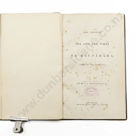Travers W T L - Some Chapters In The Life Of Te Rauparaha Chief Of The Ngatitoa