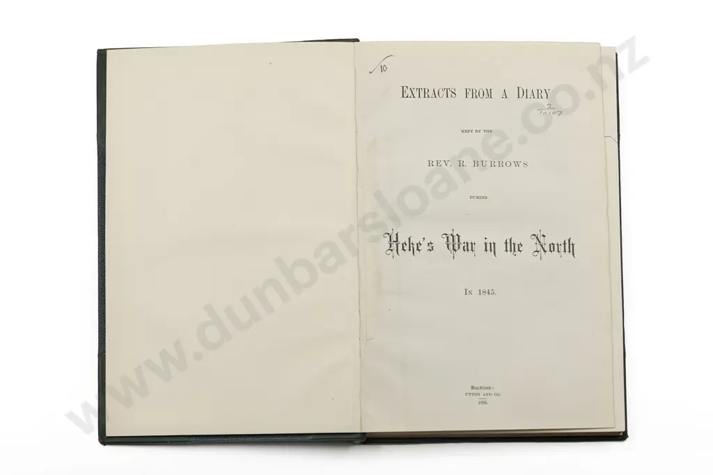 Burrows Rev R - Extracts From A Diary During Hekes War in the North In 1845 Image 1++