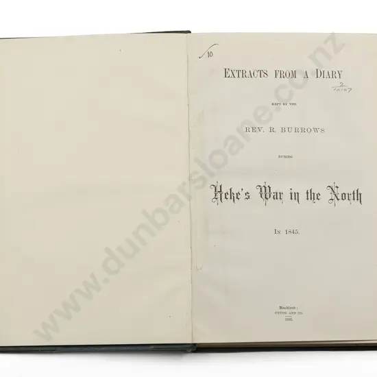 Burrows Rev R - Extracts From A Diary During Hekes War in the North In 1845