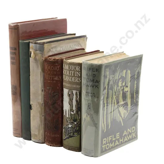 6 Various books On The Maori Wars WWI Etc