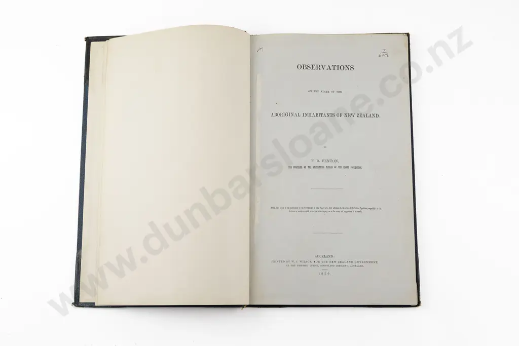 Fenton F D - Observations On The State Of The Aboriginal Inhabitants Of New Zealand Image 1++