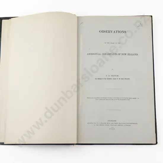 Fenton F D - Observations On The State Of The Aboriginal Inhabitants Of New Zealand