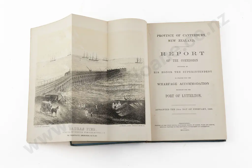 1863 Commission Report On Wharfage Accommodation At The Port Of Lyttelton Image 1++