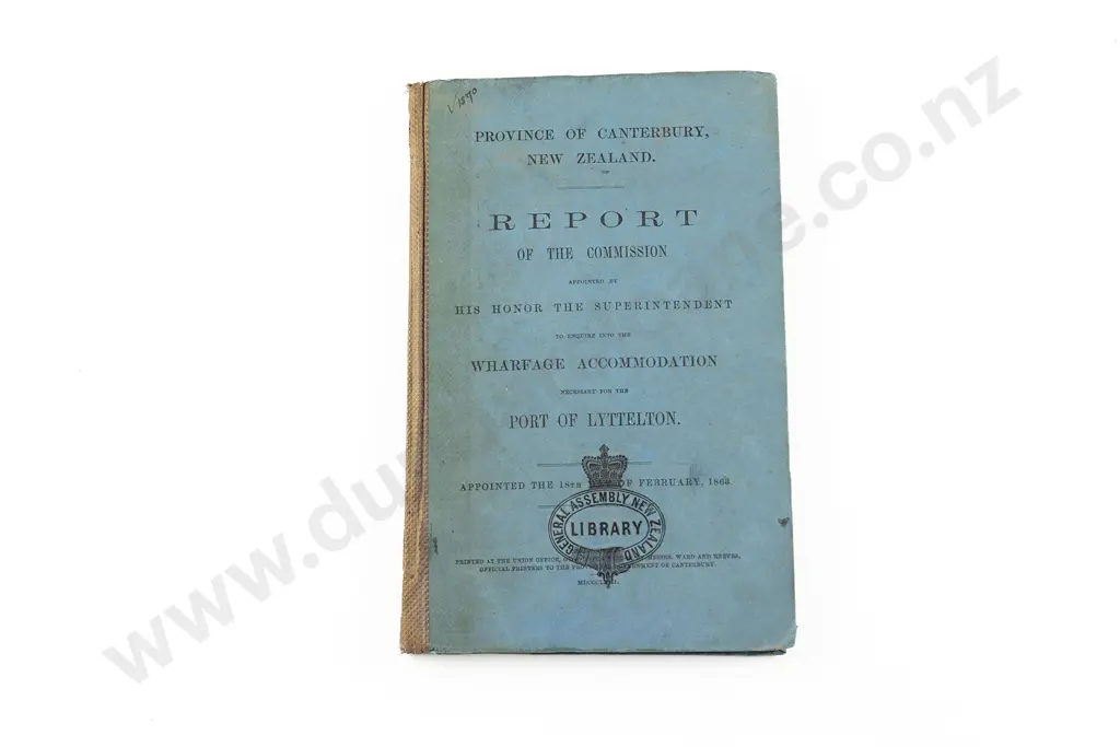 1863 Commission Report On Wharfage Accommodation At The Port Of Lyttelton Image 1++