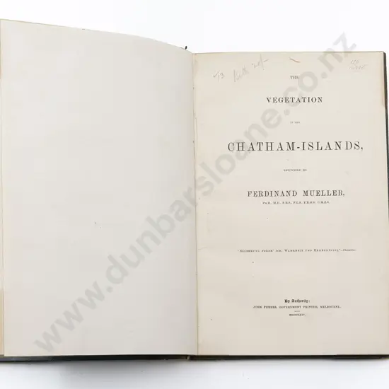 Mueller Ferdinand - The Vegetation of the Chatham-Islands