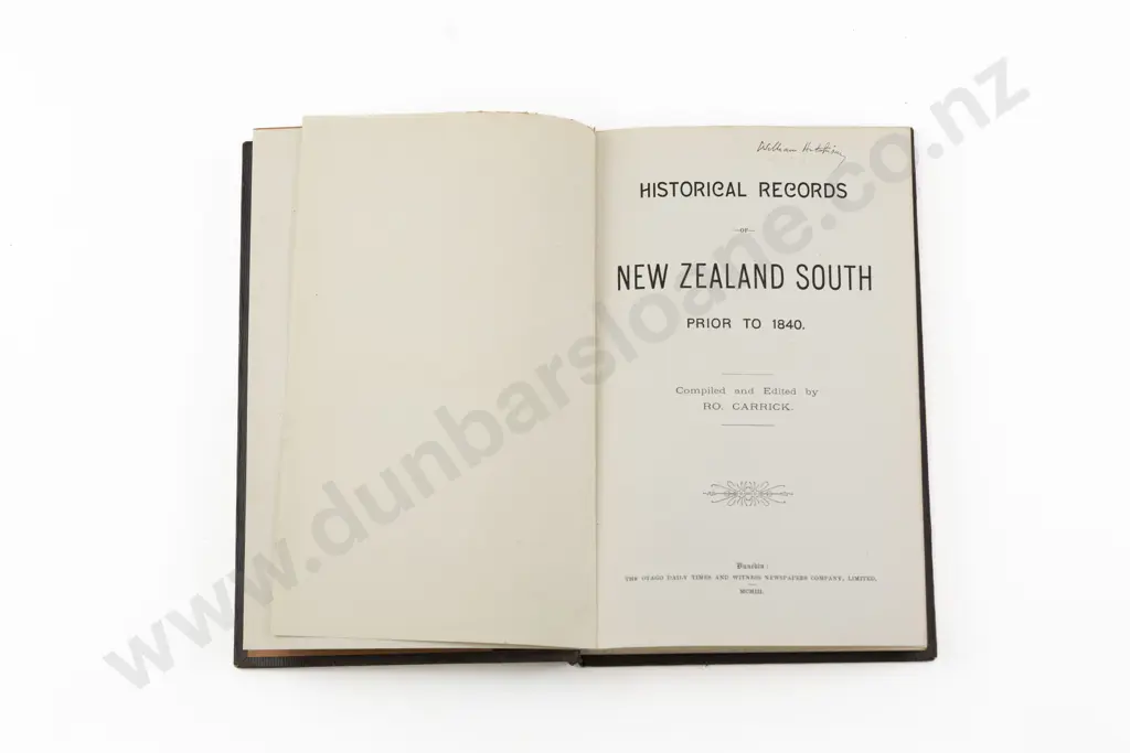 Carrick Robert - Historical Records of New Zealand Prior To 1840 Image 1++