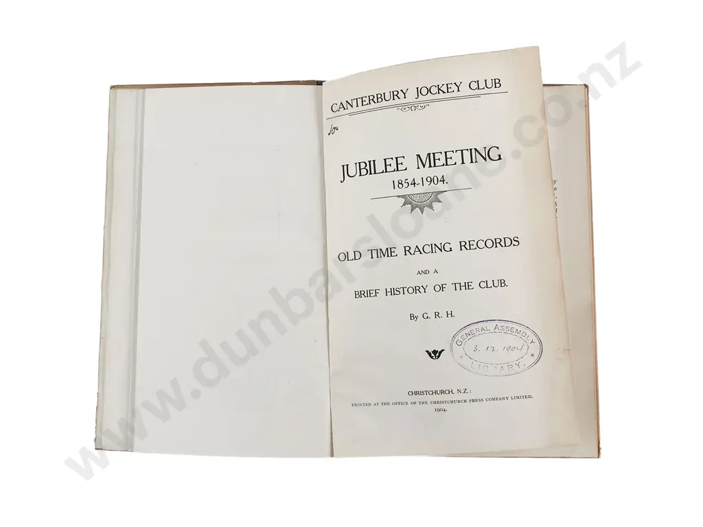 G R H - Canterbury Jockey Club Jubilee Meeting 1854-1904 Image 1++