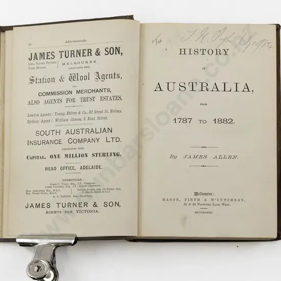 Allen James - History of Australia from 1787 to 1882