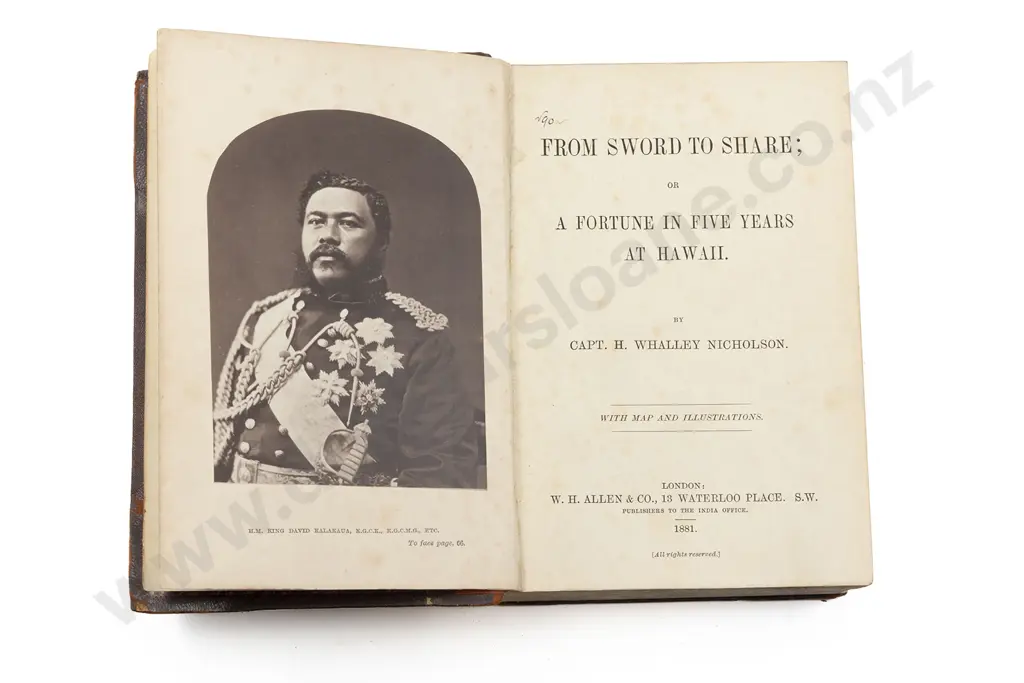 Nicholson Capt H Walley - From Sword To Share or A Fortune In Five Years At Hawaii Image 1++