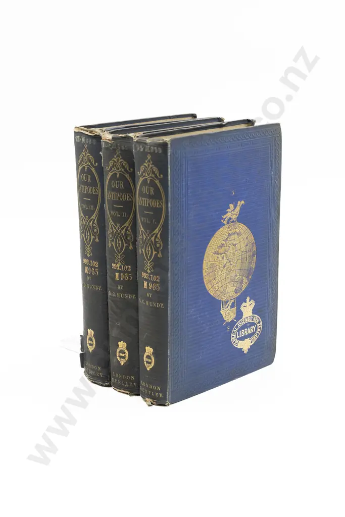Mundy Godfrey Charles - Our Antipodes or Residence And Rambles in The Australasian Colonies (3 Vols) Image 1++