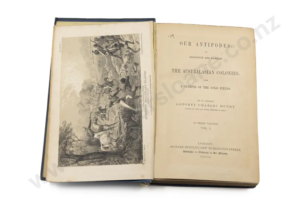 Mundy Godfrey Charles - Our Antipodes or Residence And Rambles in The Australasian Colonies (3 Vols) Image 1++