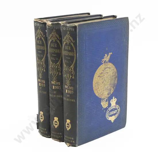 Mundy Godfrey Charles - Our Antipodes or Residence And Rambles in The Australasian Colonies (3 Vols)