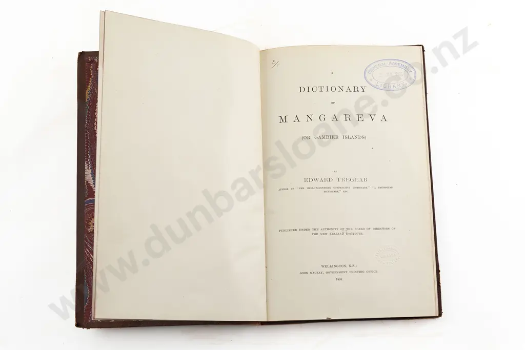 Tregear Edward - A Dictionary of Mangareva (Or Gambier Islands) Image 1++