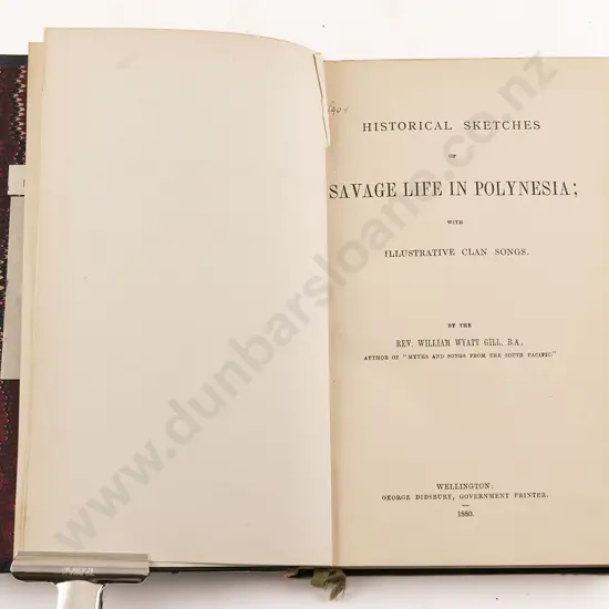 Gill Rev William Wyatt - Historical Sketches of Savage Life In Polynesia
