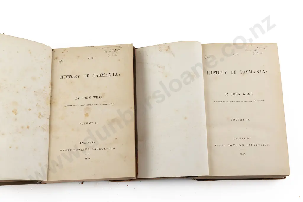 West, John, The History Of Tasmania (2 Volumes0 Image 1++