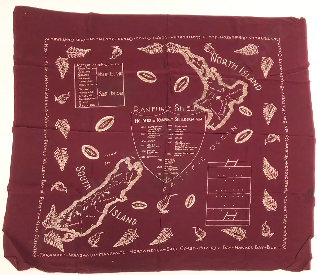 Commemorative Ranfurly Shield Holders 1934-1954 Scarf Image 1++