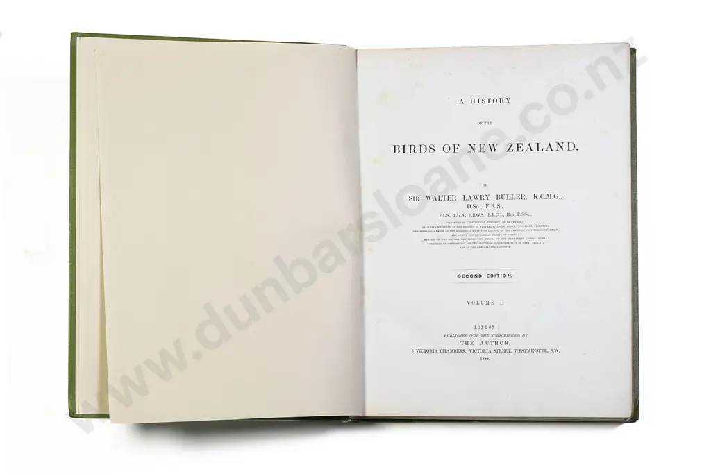 Buller Sir Walter Lawry - A History Of The Birds Of New Zealand (2 Volumes) Image 1++