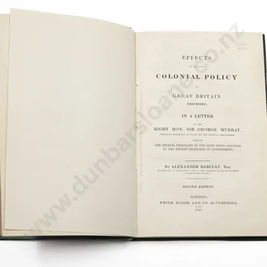 Barclay Alexander - Effects of the late Colonial Policy of Great Britain