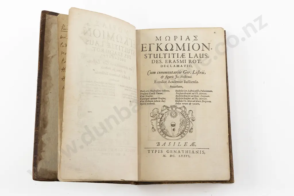 Erasmus Desiderius (1466?-1536) - Morias Enkomion (Greek) Image 1++